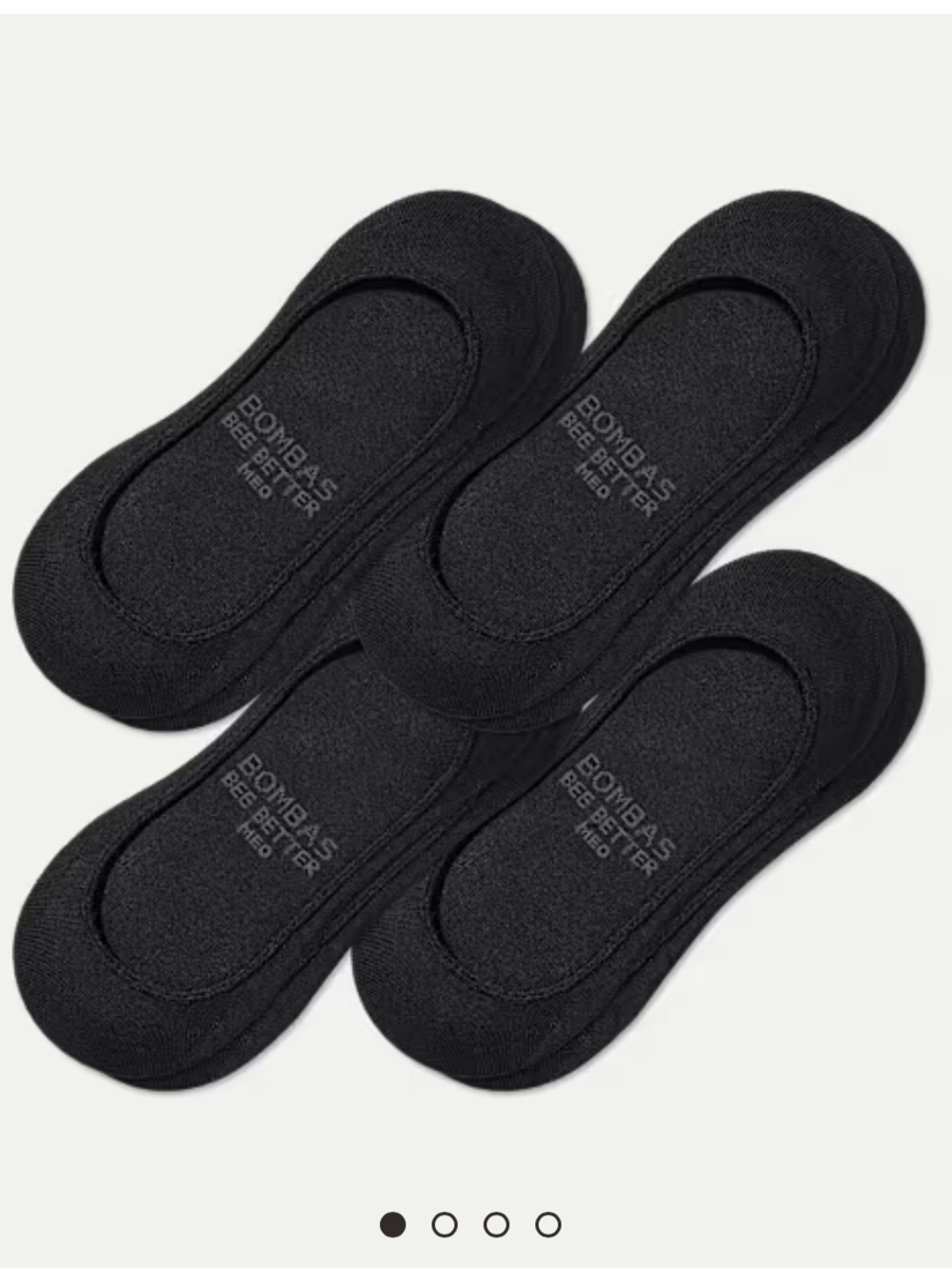 Bombas Women's Low-Cut No Show Sock 4-Pack (Color: Black, Size: M)